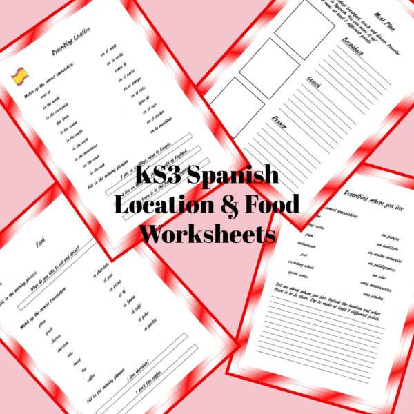Spanish Describing Location and Food Worksheets Made By Teachers