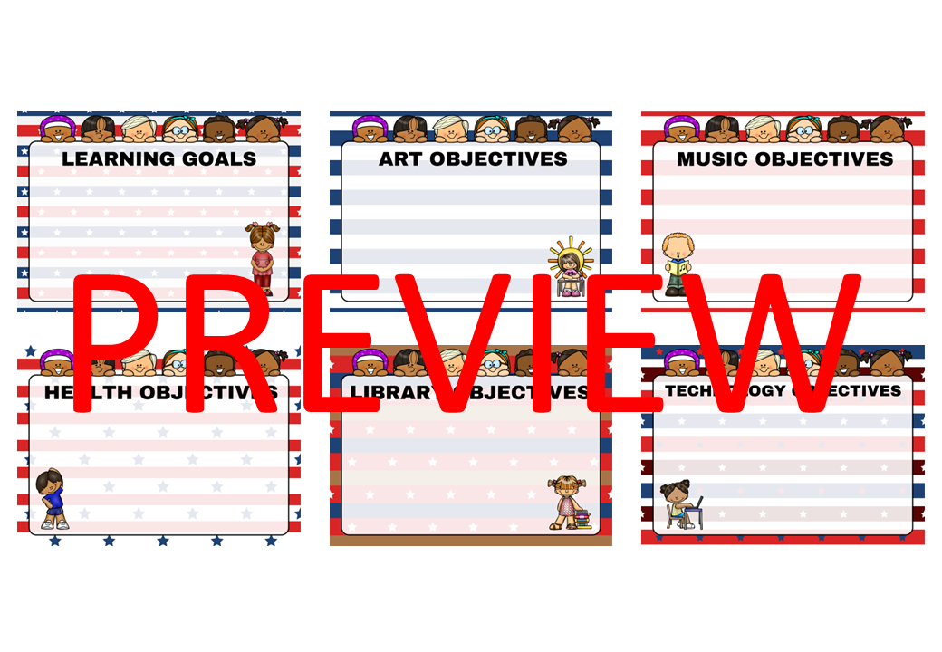 Learning Objectives Bulletin Board Display Posters Stripes Theme ...