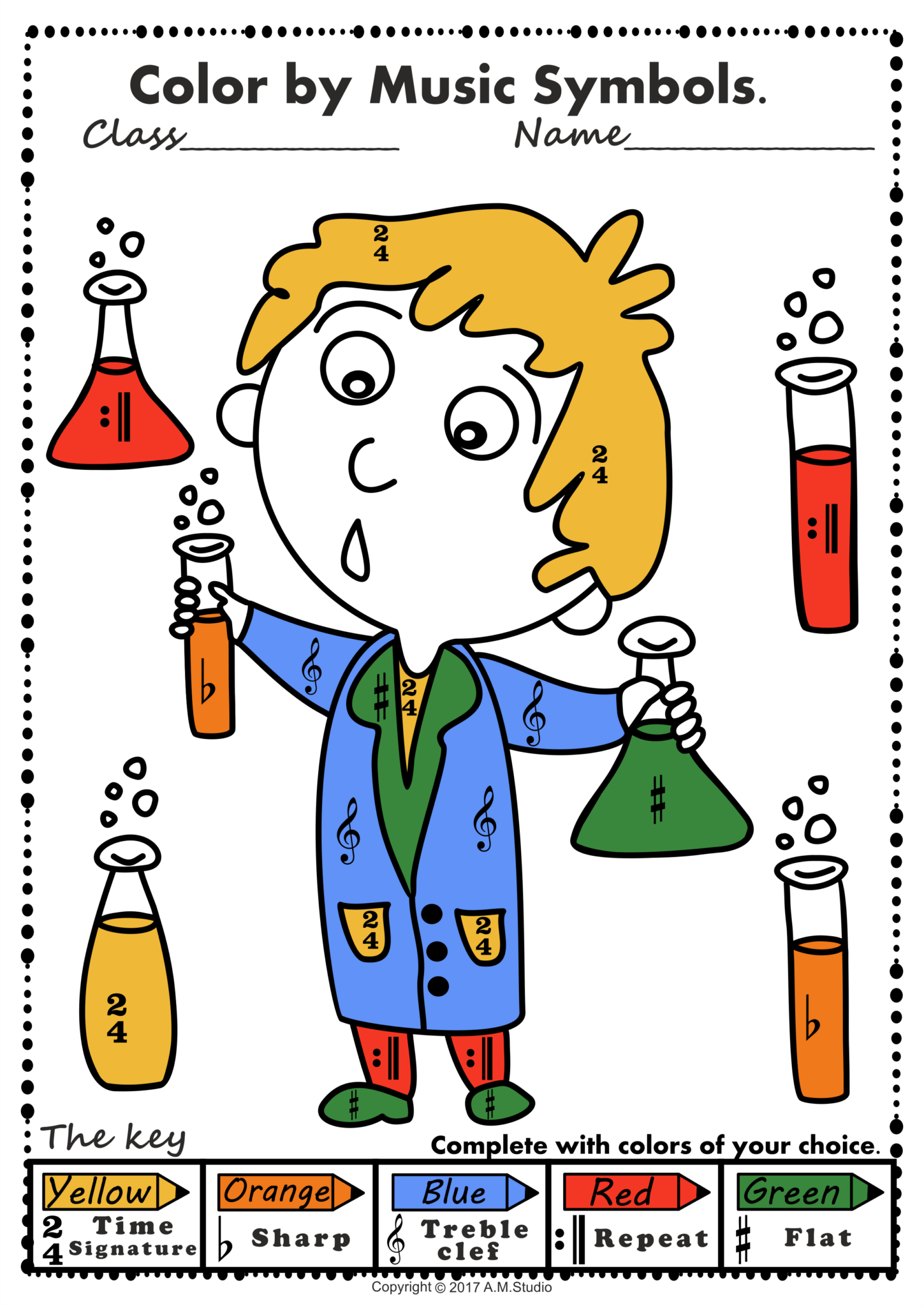 Back to School Music Theory Coloring Pages Color by Music Symbols