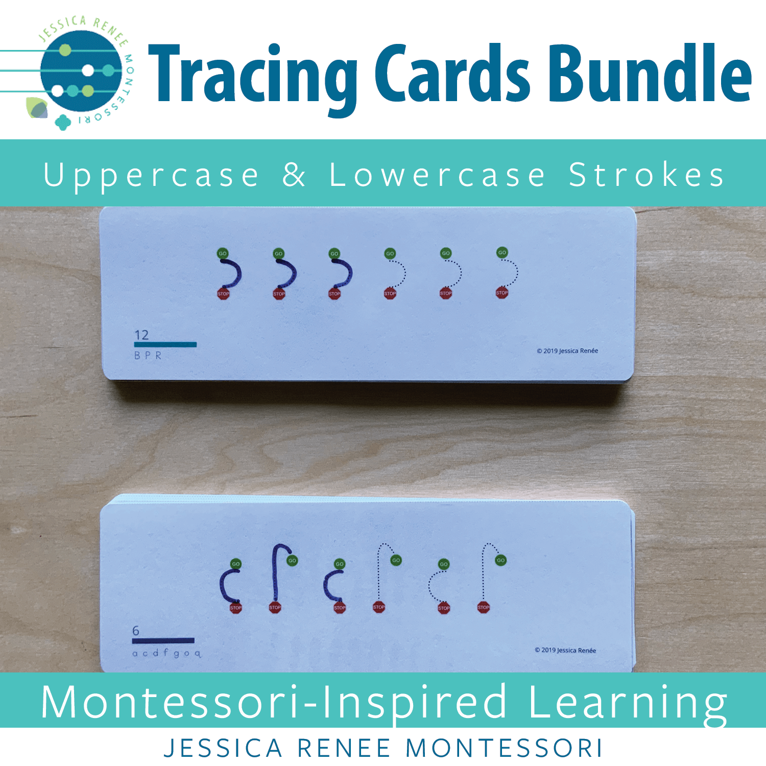 Pre-writing Tracing Cards: Uppercase and Lowercase Strokes