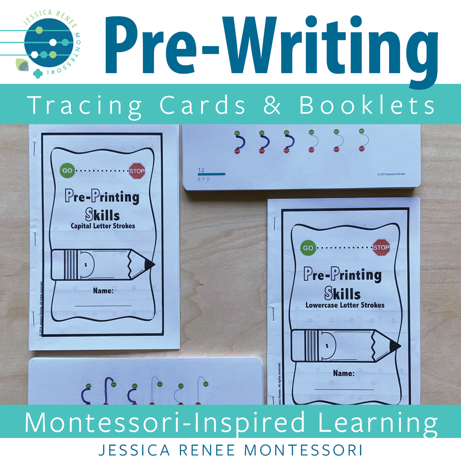 Pre-Writing Tracing Cards and Booklets Bundle: Uppercase and Lowercase Strokes