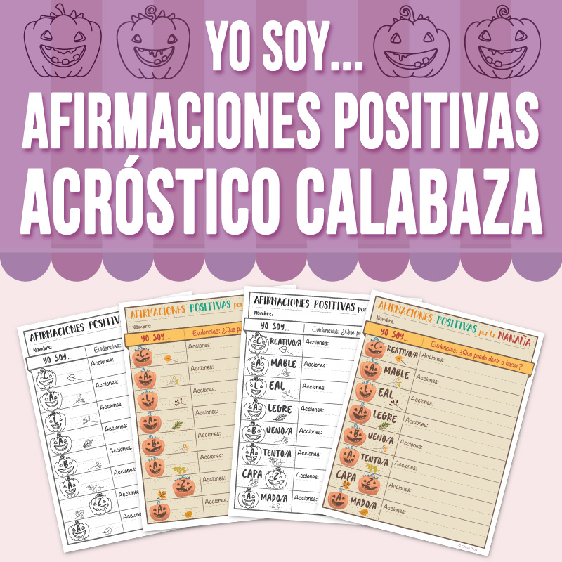YO SOY... Afirmaciones Positivas | Acróstico Calabaza