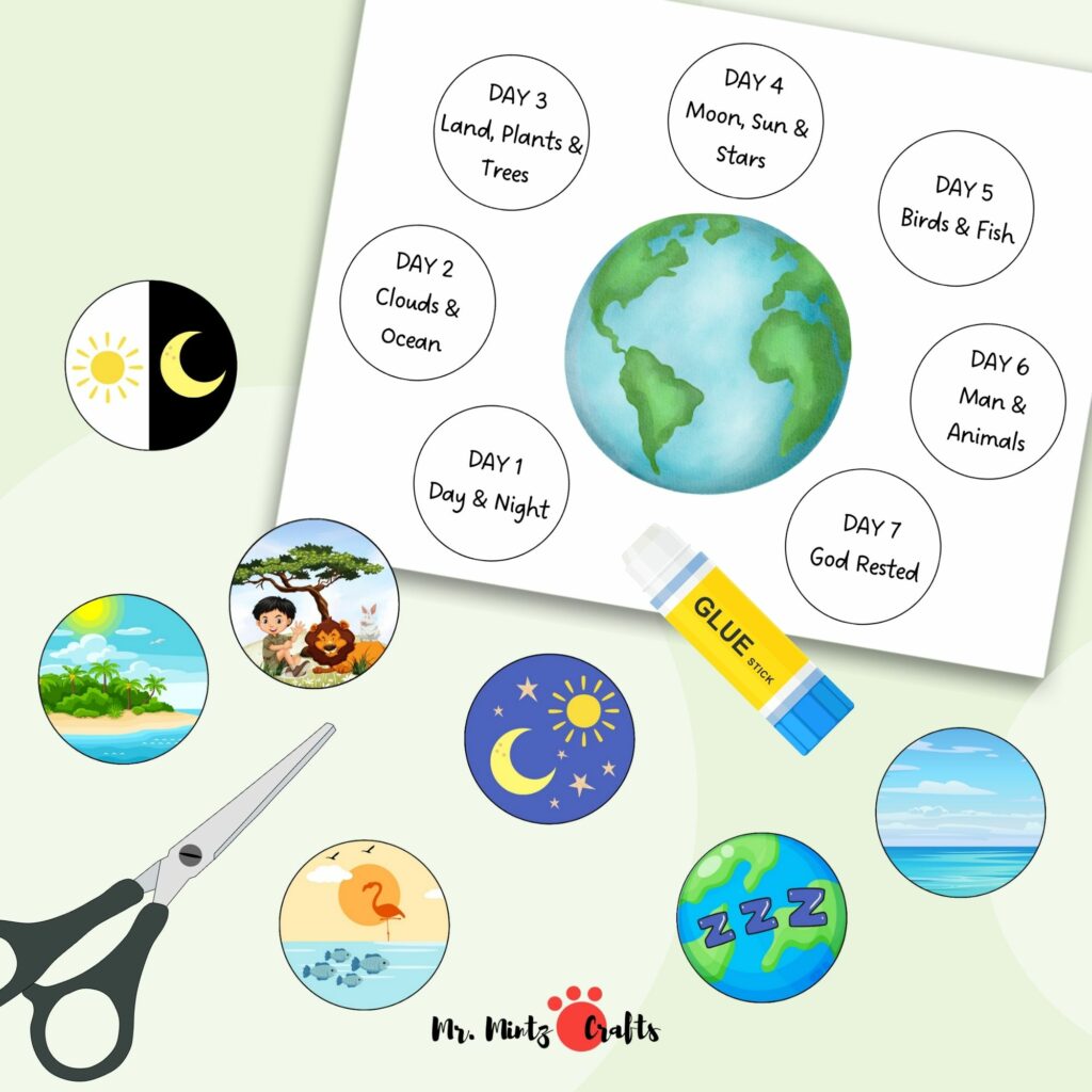 7 Days Of Creation Printable Crafts For The 7 Days Of Creation Made