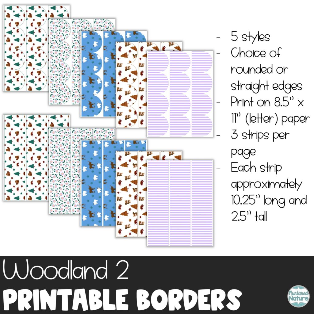 Woodland Bulletin Board Border 2 - Printable Classroom Decor - Forest ...