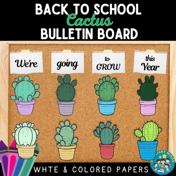 Growth Mindset Plants- Goal Setting Bulletin Board Display- Cactus Goal ...