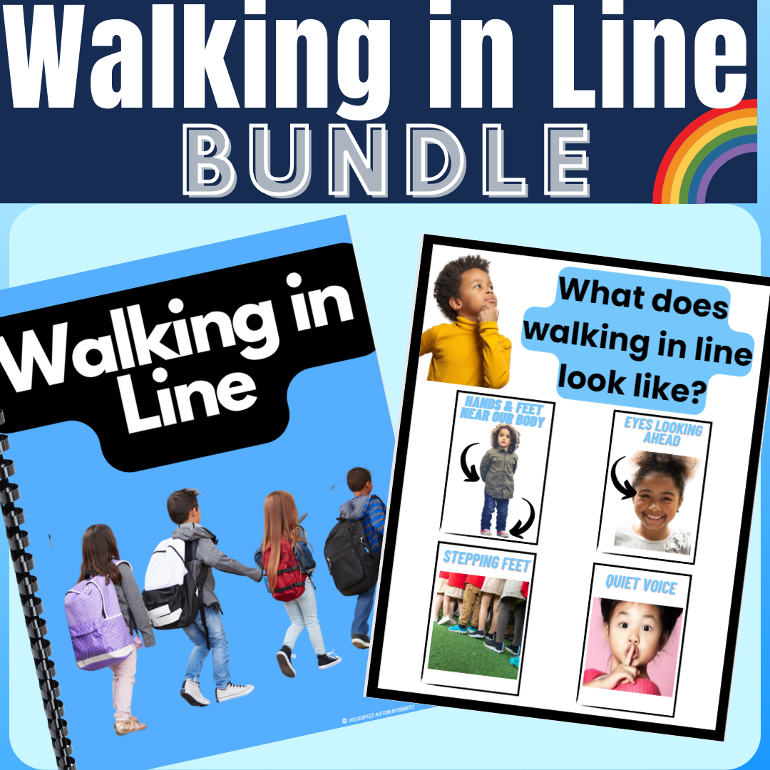 Walking in Line Rules Bundle Ideal for Autism Preschool or Kindergarten