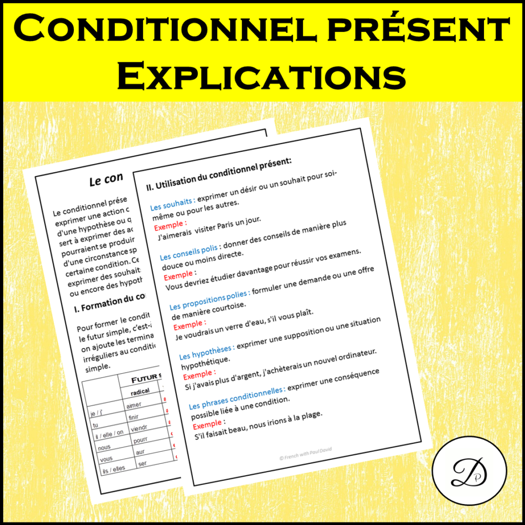 Conditionnel présent - Explications et exercices / French Present ...