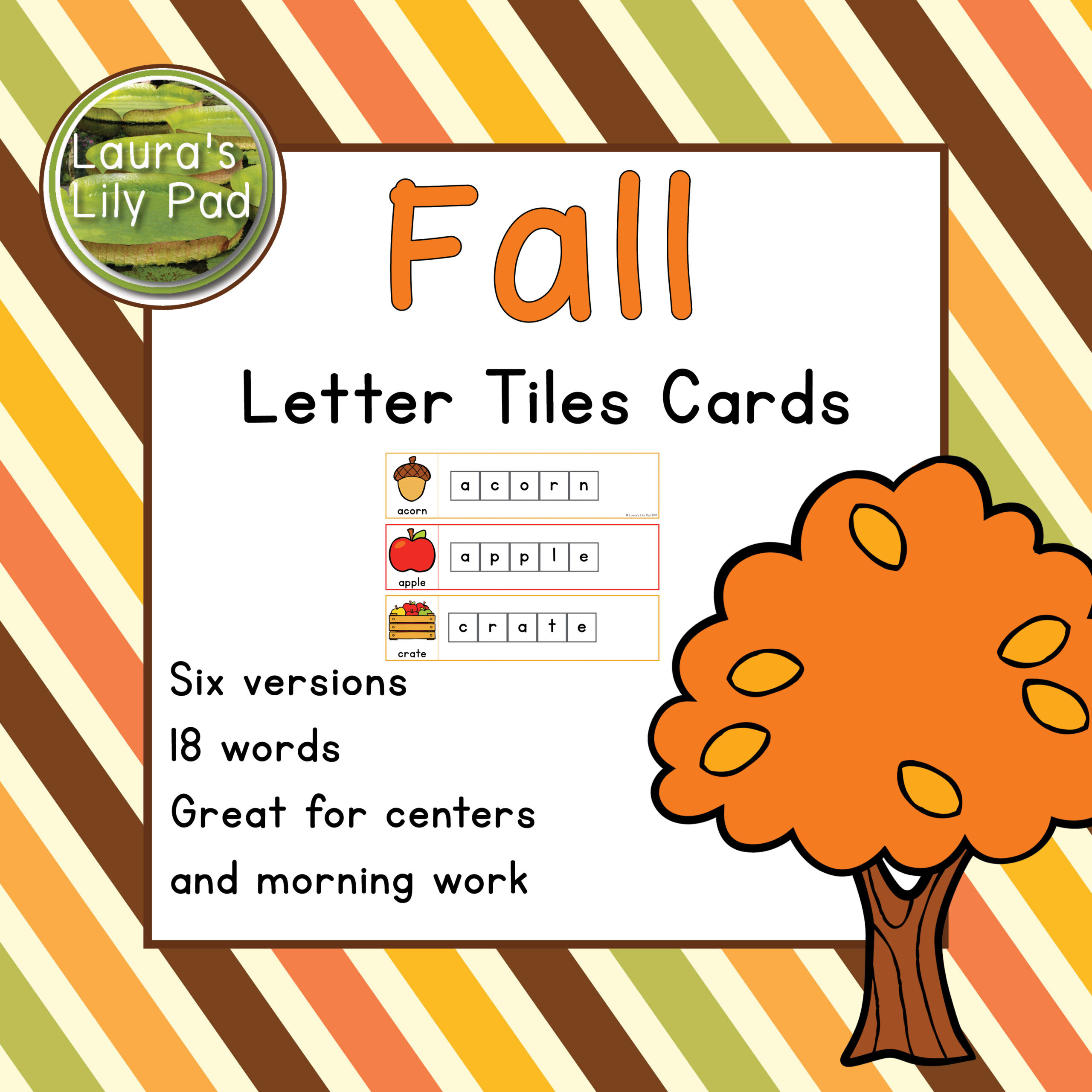 Fall Words Letter Tiles Cards