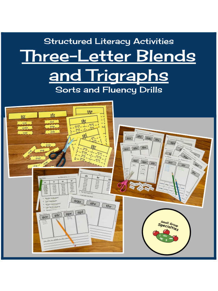 Three-Letter Blends and Trigraphs - Sorting Activities and Fluency Drills