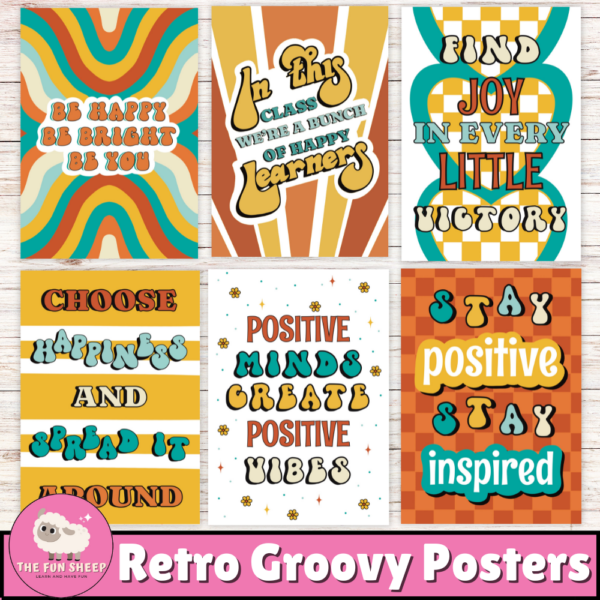 Retro Groovy Classroom Posters | Happy & Motivational Quotes Classroom ...