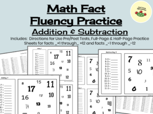 Addition and Subtraction Fact Practice - A Supplement to Online Fluency Drills