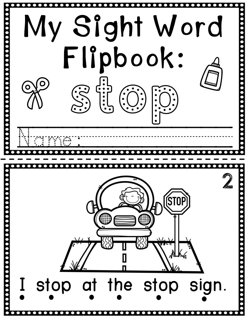 Sight Word Flip Book (Flipbook) - STOP | Made By Teachers