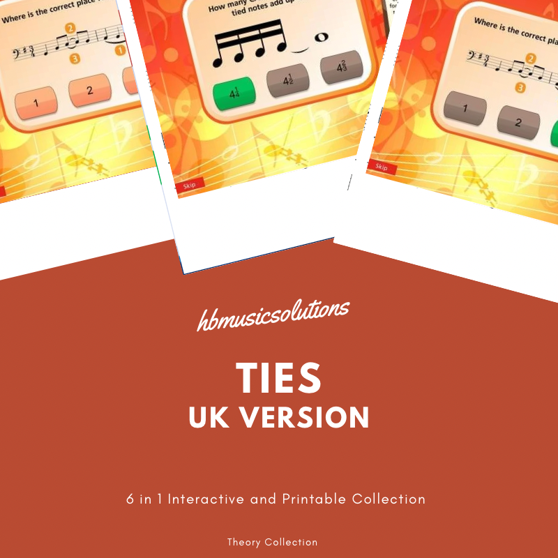 Grade 1 Music Theory Interactive and Printable 8. Ties UK | Made By ...