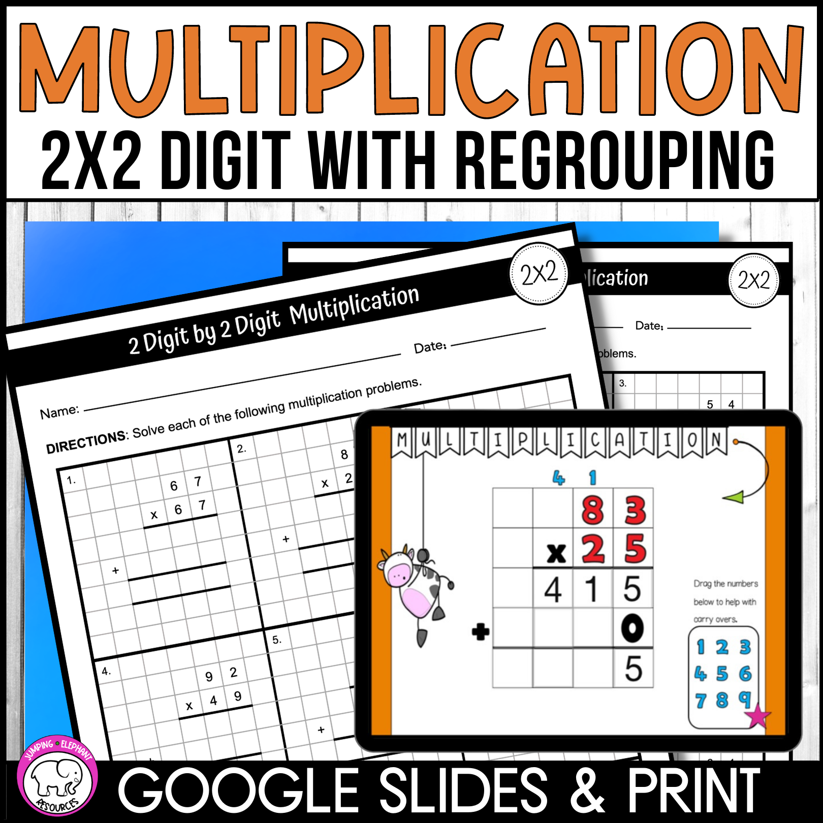 2 Digit By 2 Digit Multiplication Standard Form Google Slides And