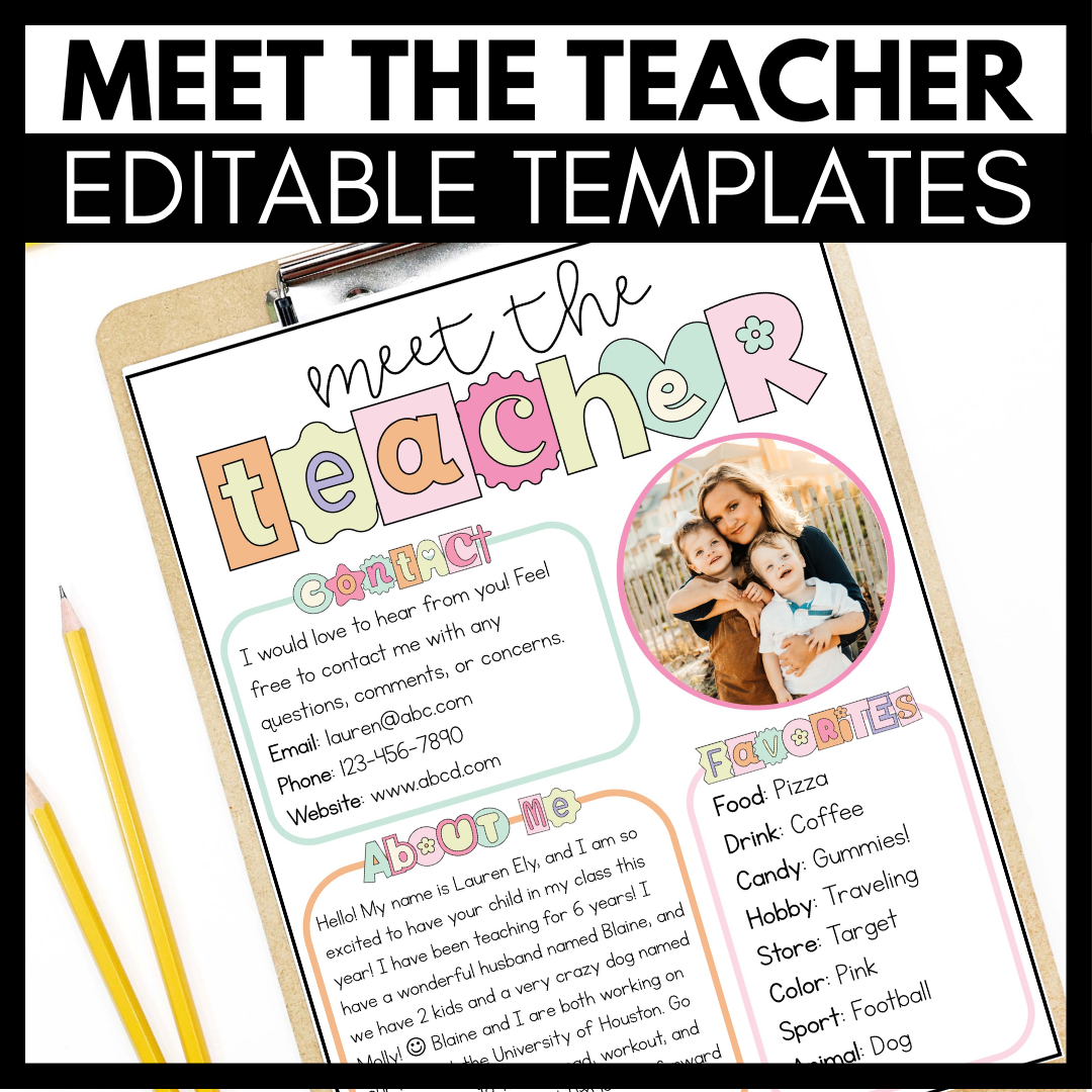 Meet the Teacher Retro Template Editable - Back to School