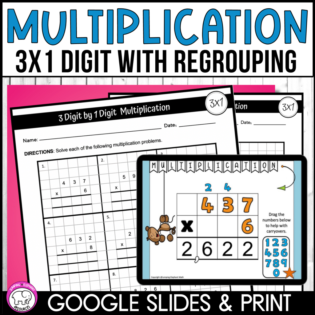 Multiplication with regrouping Standard Form BUNDLE Google Slides and ...