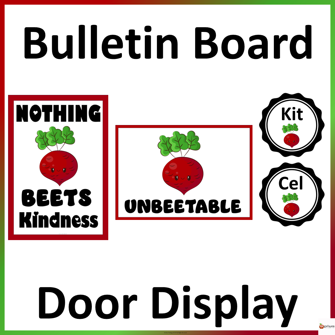 Food Pun Beetroot Bulletin Board Door Display Decoration Editable