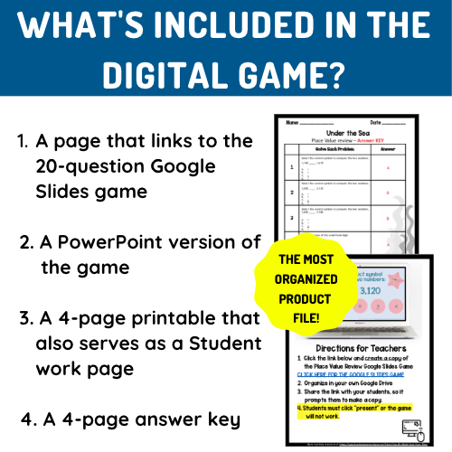 Place Value Review Worksheet and Video Game Volume 2 | Made By Teachers