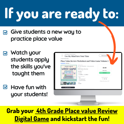Place Value Review Worksheet and Video Game Volume 2 | Made By Teachers