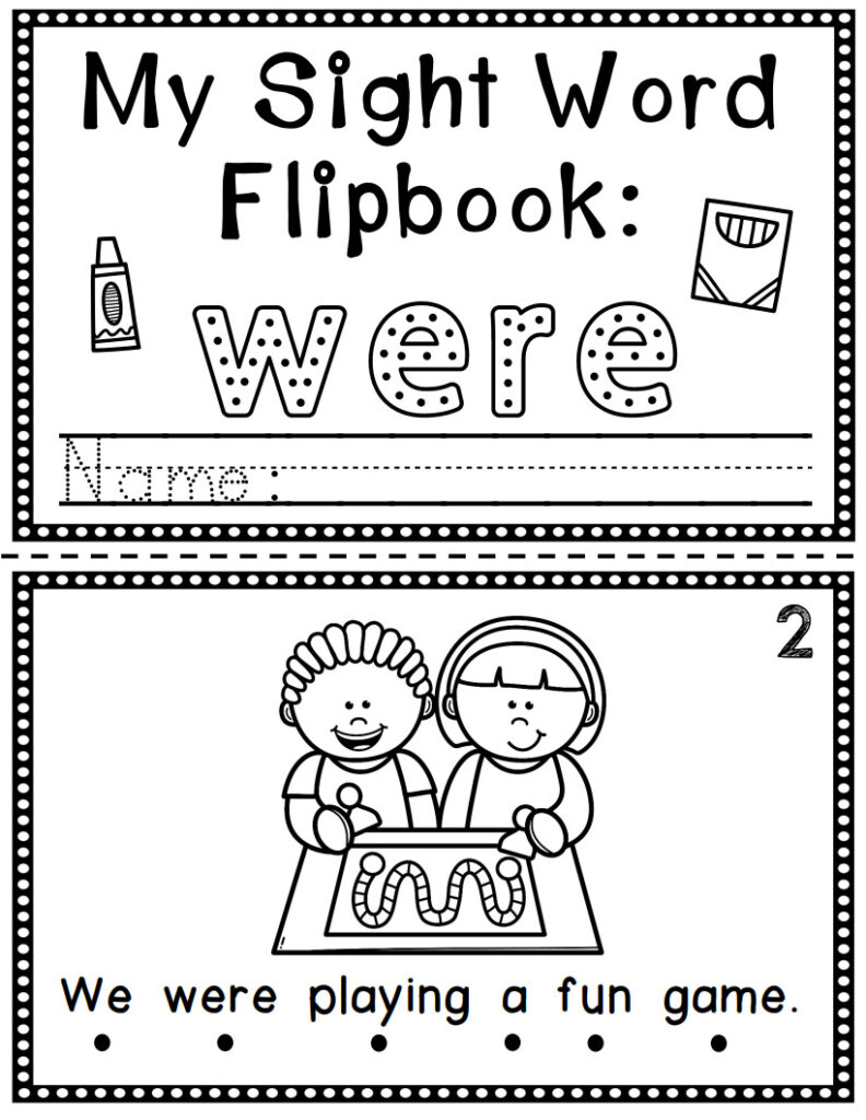 Sight Word Flip Book (Flipbook) - WERE - Made By Teachers