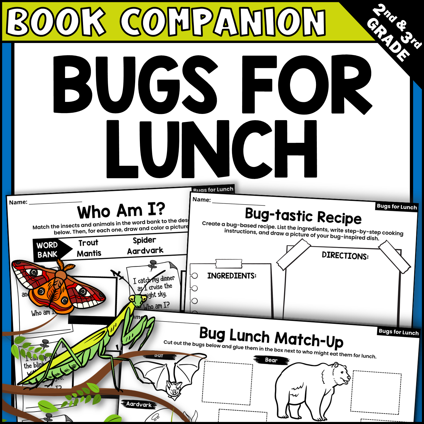 Bugs for Lunch Interactive Read Aloud Book Companion Activities for IRA |  Made By Teachers