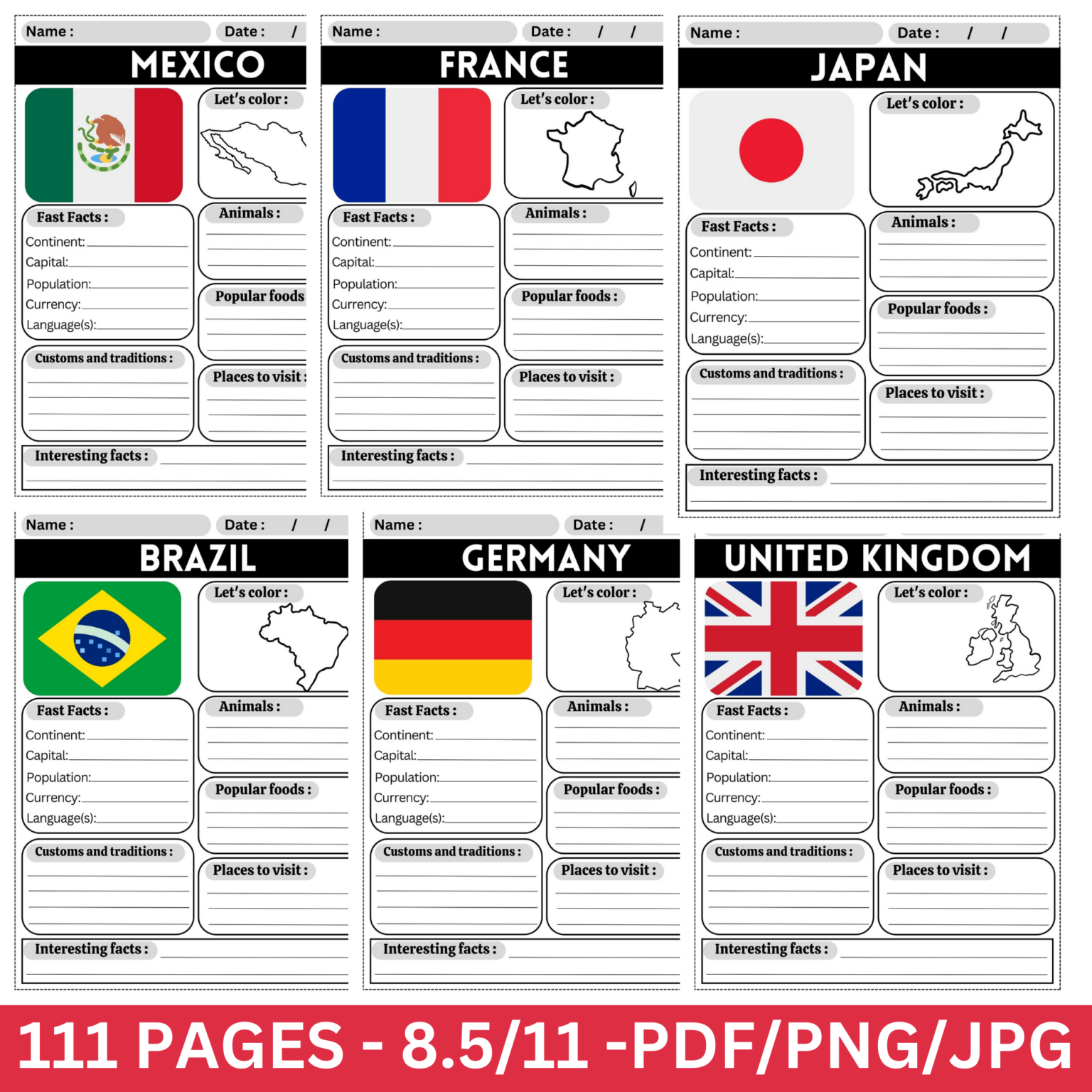 111 Country Research Report Template Project: World Geography - Made By ...