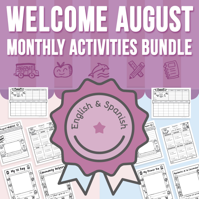 Welcome August Monthly Activities BUNDLE