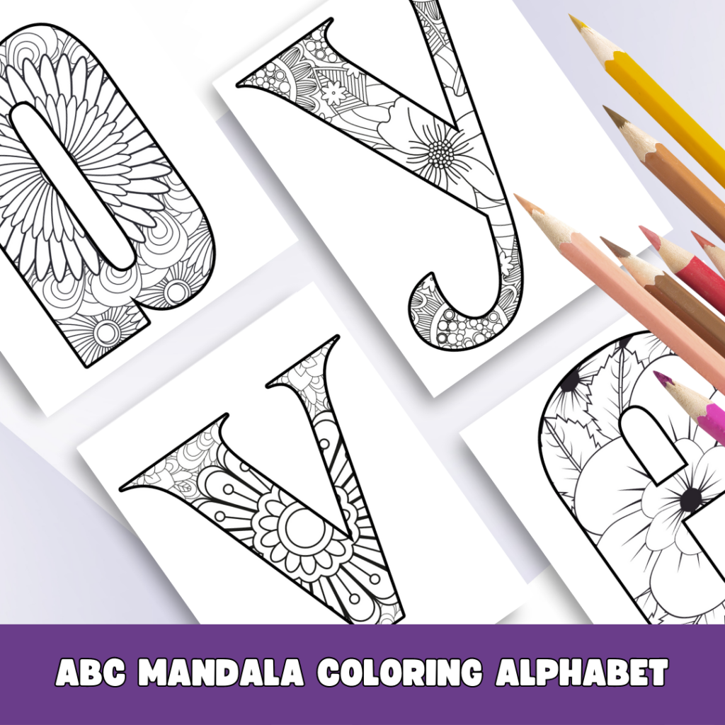 Lower Case Alphabet Learning with A to Z Mandala Coloring Pages | Made ...