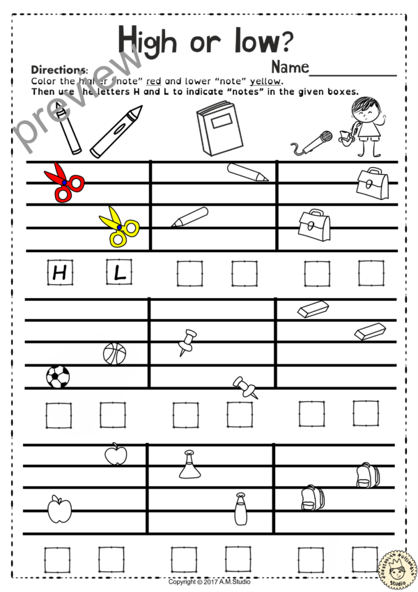Lines and Spaces Music Worksheets for Back to School | Made By Teachers