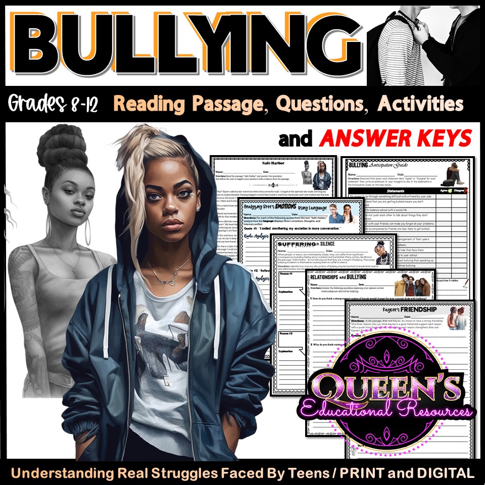 Bullying Reading Passage and Activities | Bullying | Anti bullying | Friendship