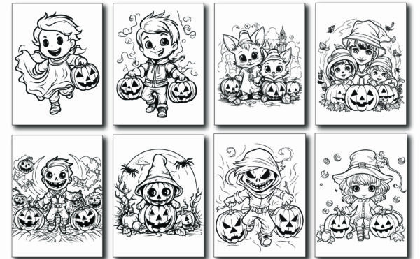 Halloween Coloring Book For Kids & Teens Cute Horror & Spooky ...