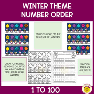 Number Sequence Cards to 100 for Winter - Made By Teachers