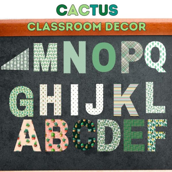 CACTUS BULLETIN BOARD LETTERS PRINTABLES SUCCULENT CLASSROOM DECOR ...