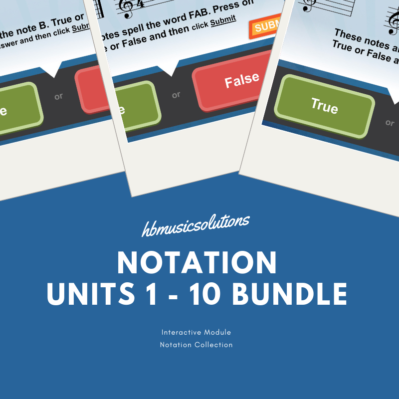 Notation Treble Clef Units 1 -10 Interactive Module