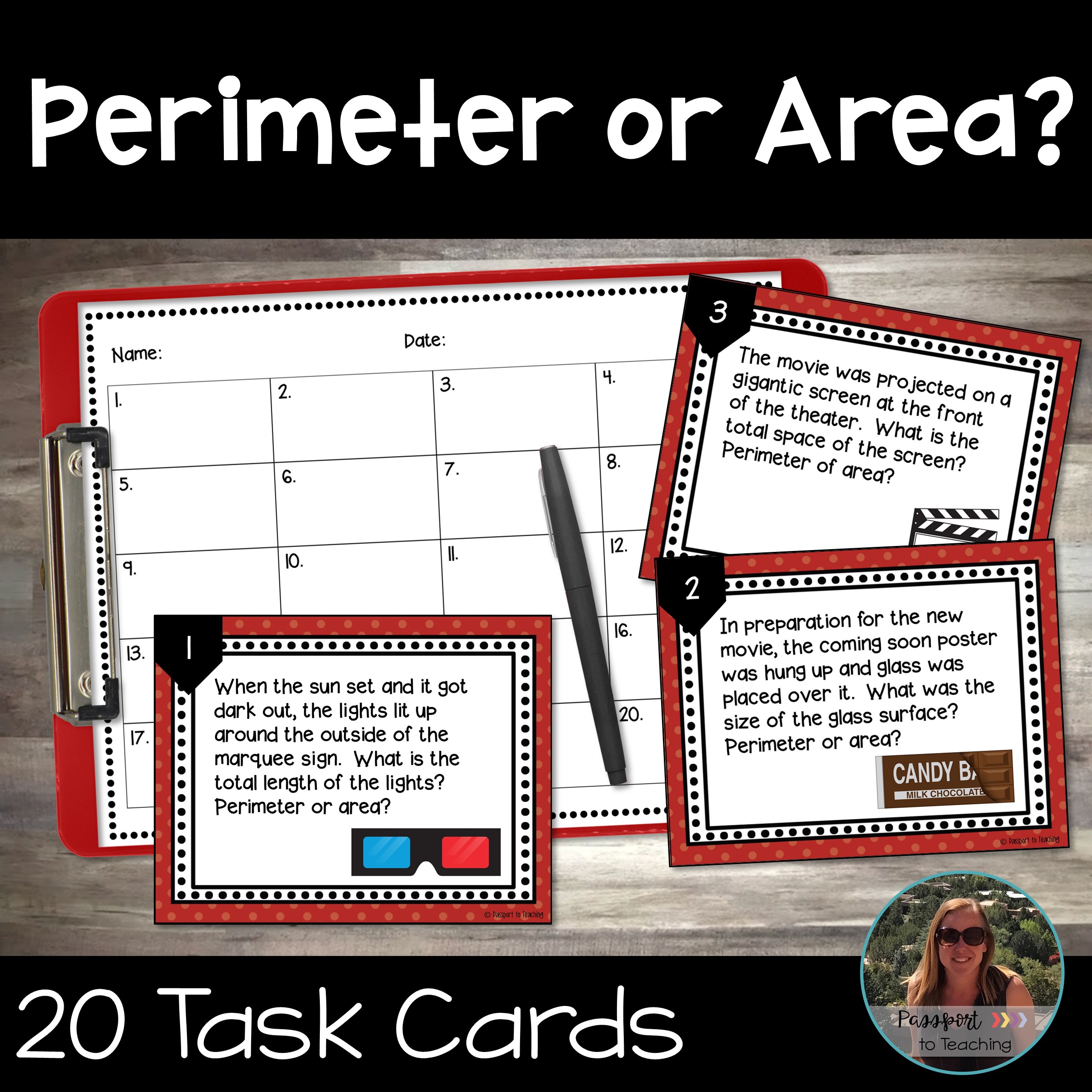 Perimeter or Area Task Cards