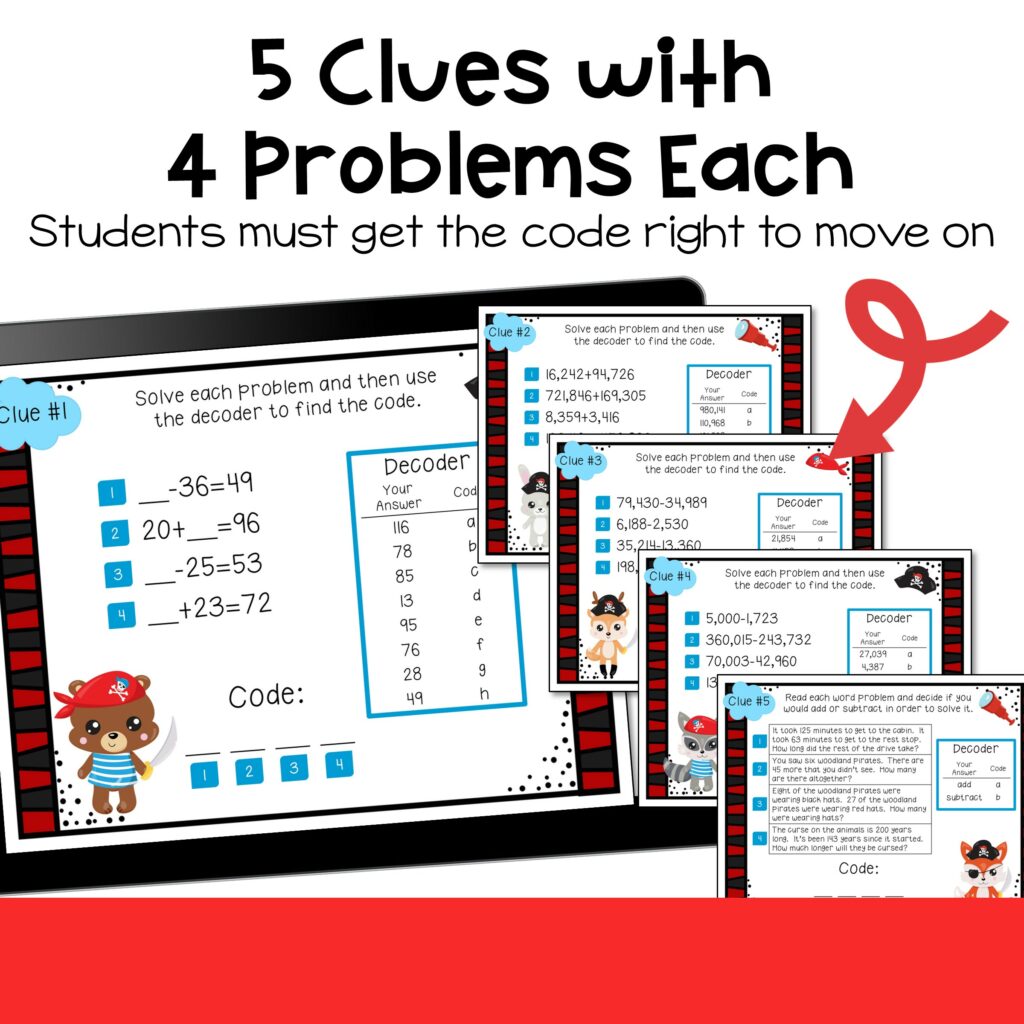 Multi Digit Addition and Subtraction Digital Escape Room - 4th Grade ...