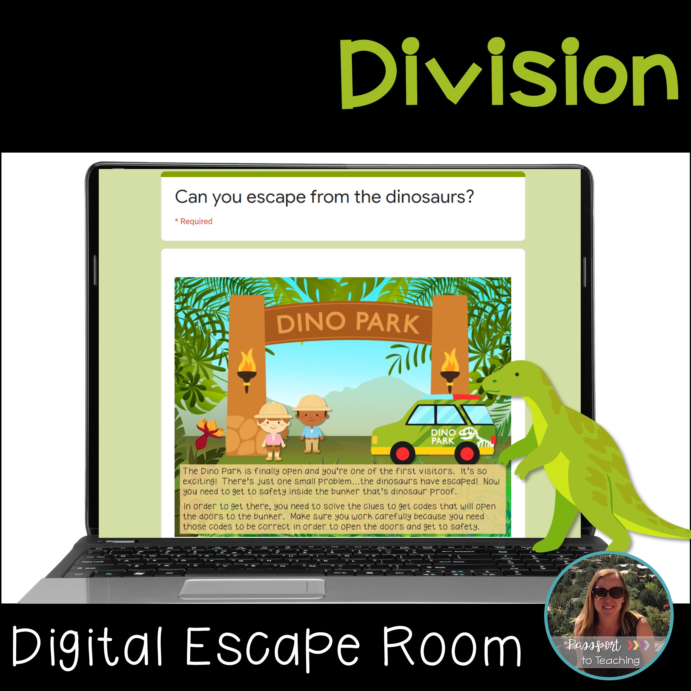 Long Division Digital Escape Room - 4th Grade Math