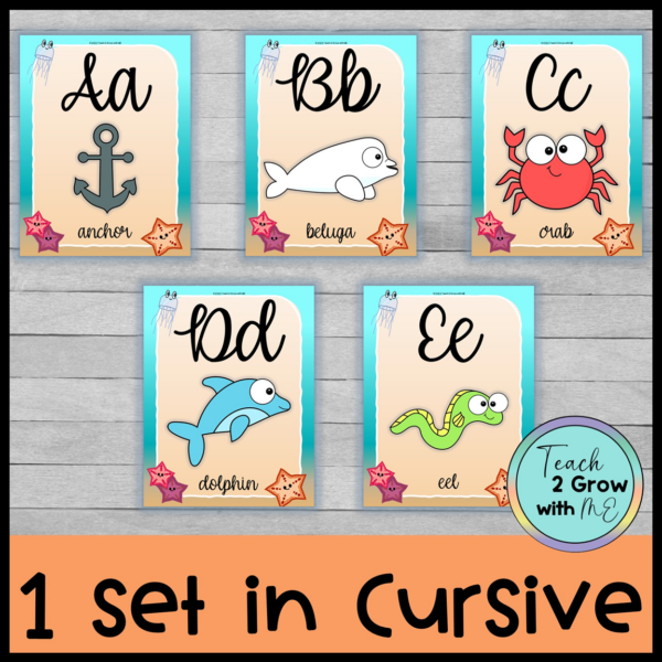 Alphabet Posters Under the Sea Ocean Classroom Decor Set 3 | Made By ...