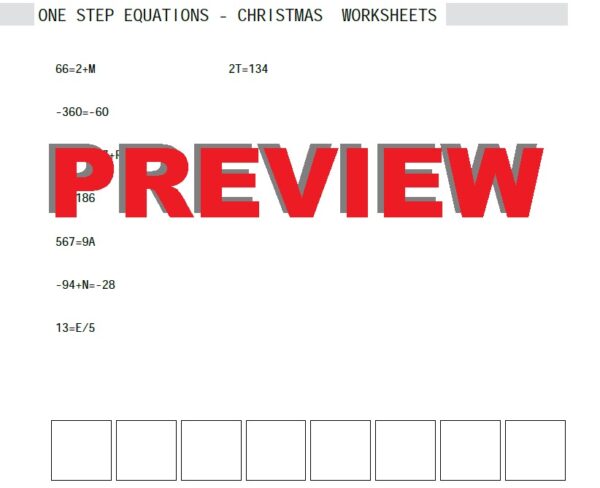 ONE STEP EQUATIONS - CHRISTMAS WORKSHEETS | Made By Teachers