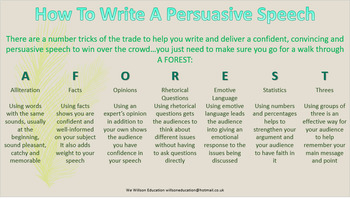 How To Write A persuasive Speech Handout