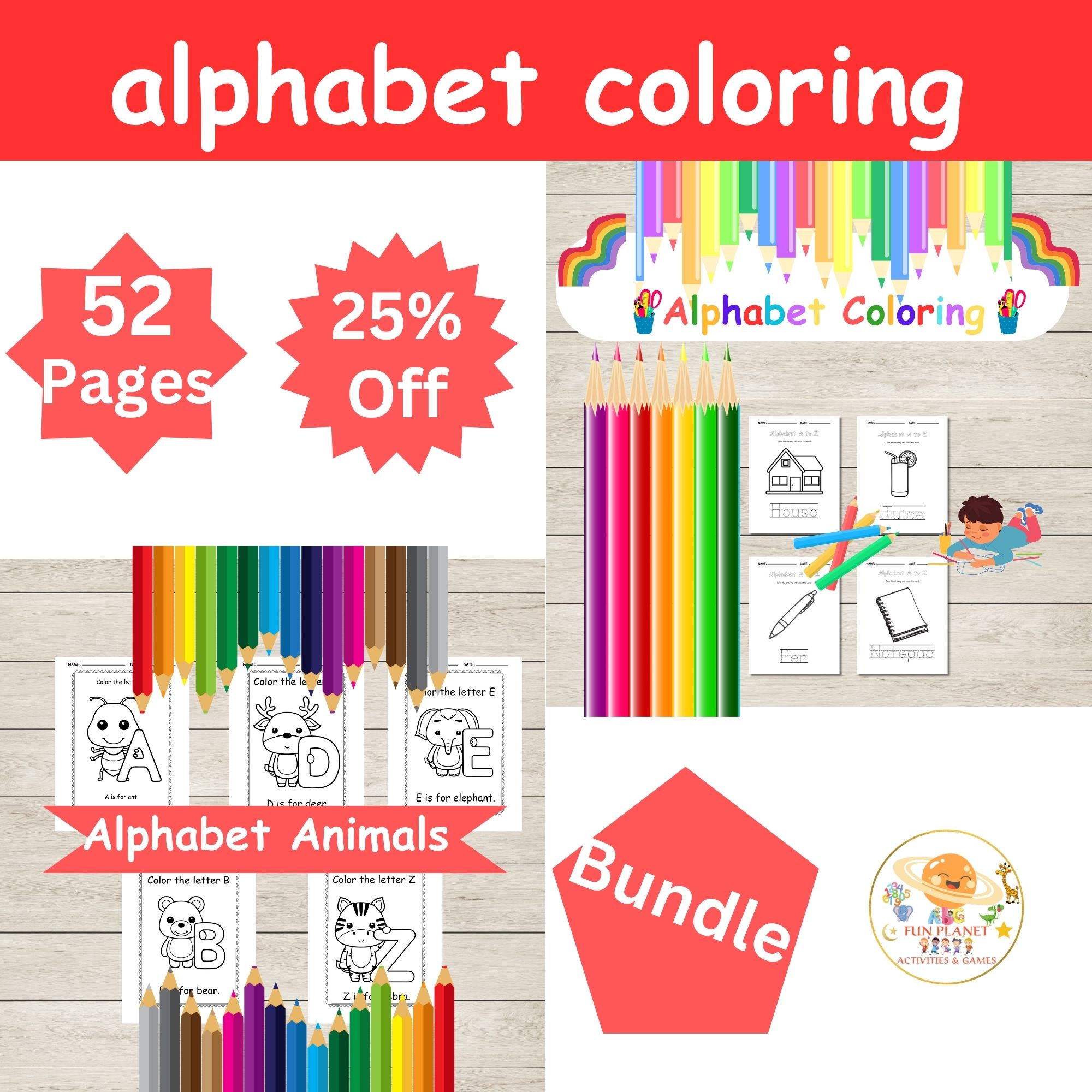 alphabet animals coloring | Made By Teachers