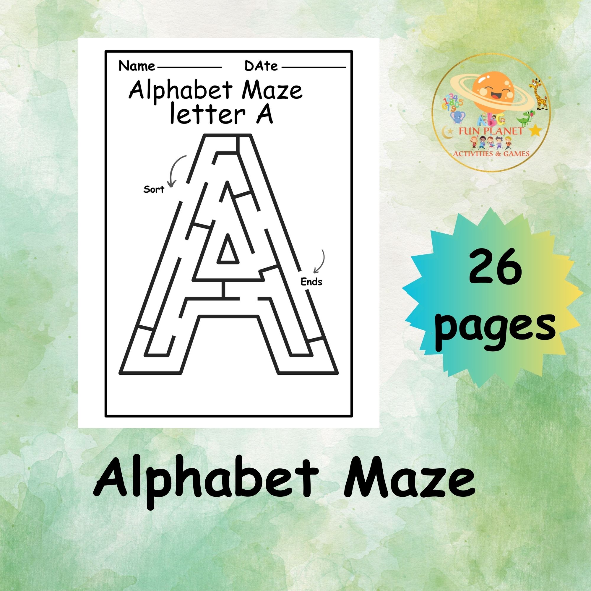 Classroom Alphabet Mazes (back to school)