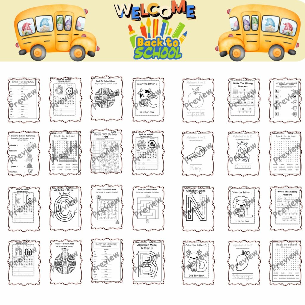 Back to School Alphabet Puzzle Bundle | Made By Teachers