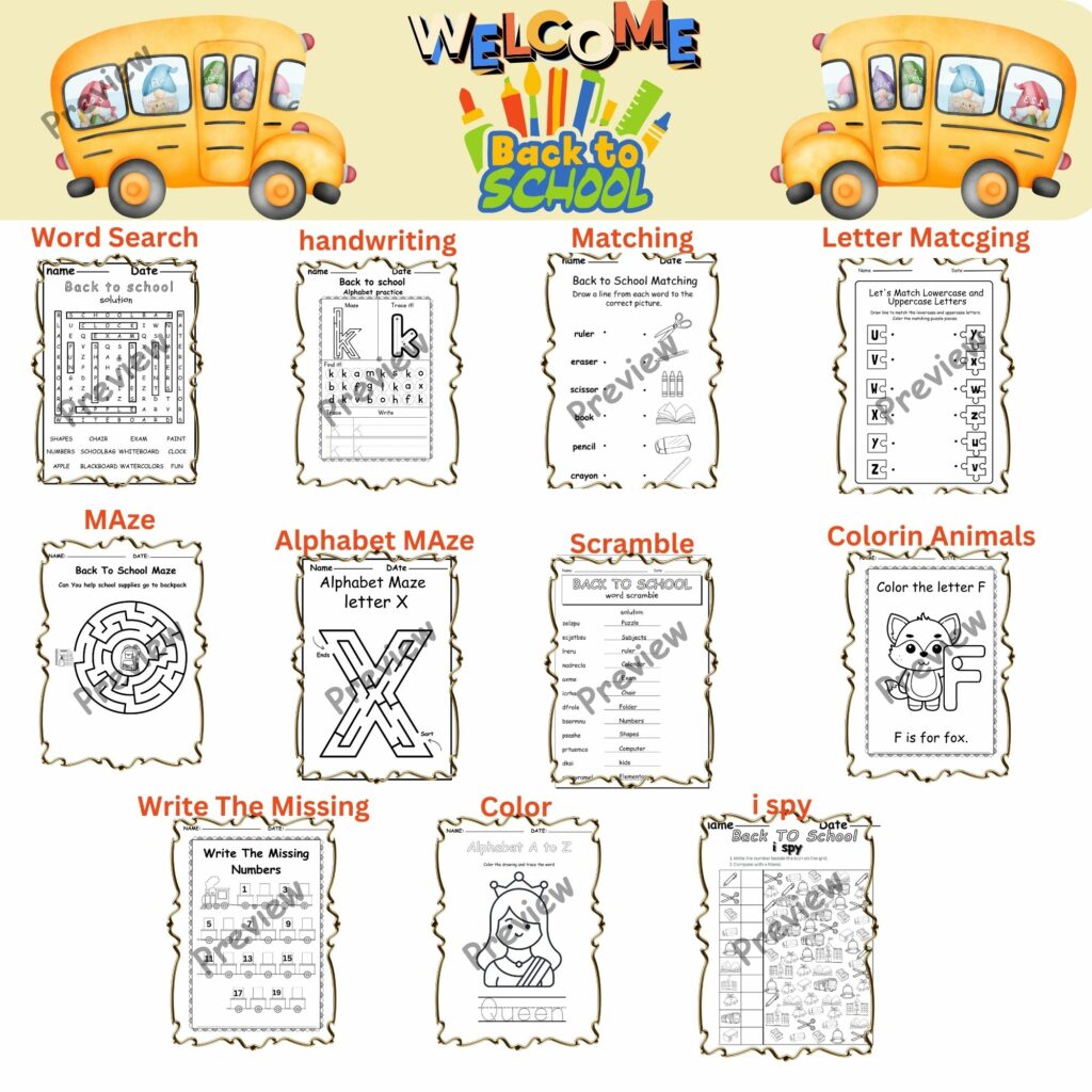 Back to School Alphabet Puzzle Bundle | Made By Teachers