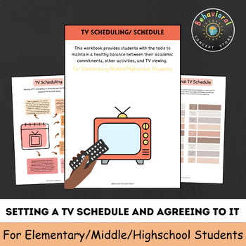 TV Time Management: A Worksheet for Healthy Viewing Habits and Balanced ...