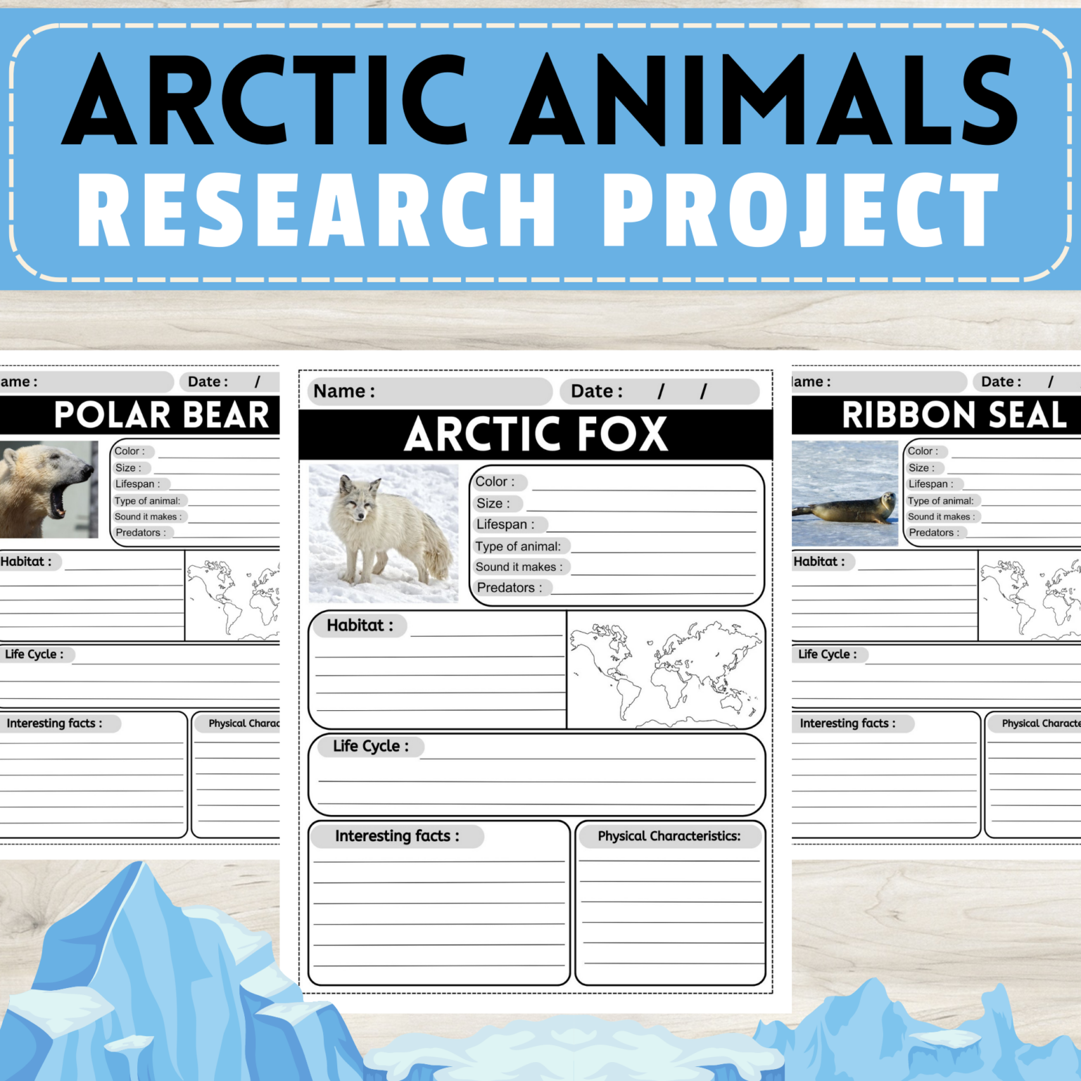 Arctic Animals Adventure: 30 Research Project Templates for Curious ...