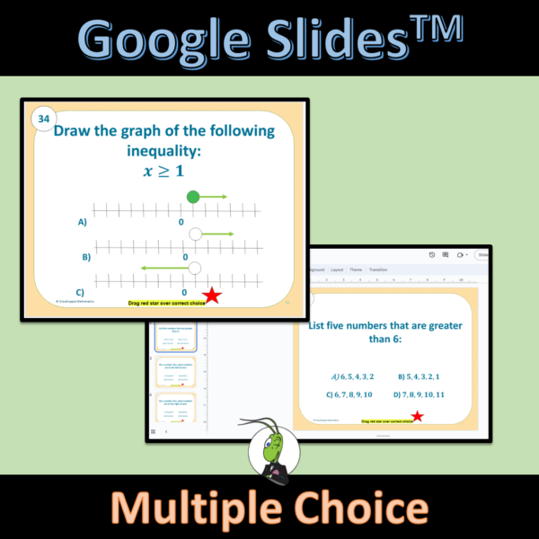 Writing and Graphing Inequalities Algebra 1 Task Cards Google Form and ...