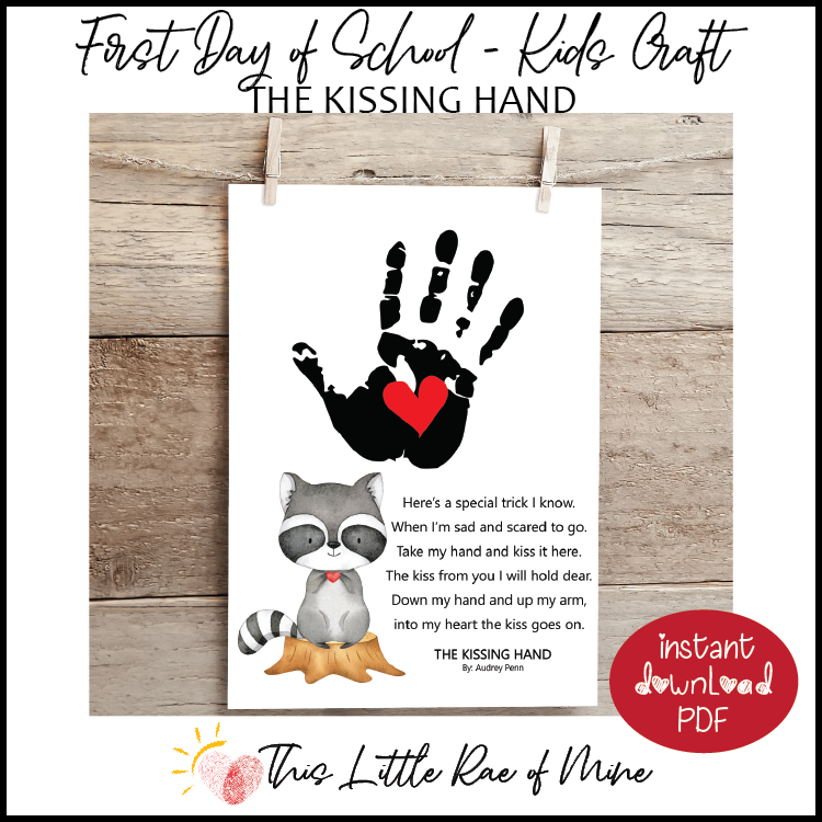 The Kissing Hand Racoon Story Book Craft First Day of School