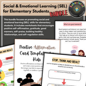 Building Social-Emotional Skills: SEL Worksheets for Elementary ...