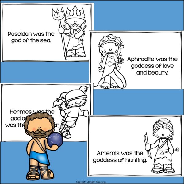Greek Gods and Goddesses Mini Book for Early Readers - Greek Mythology ...